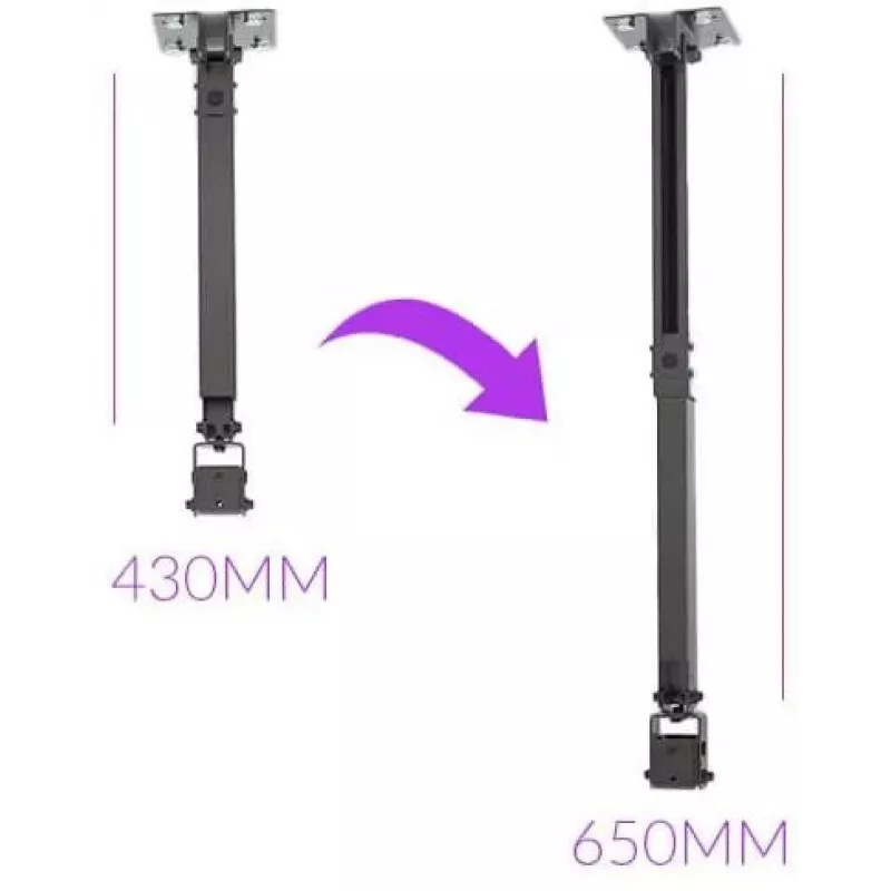 Spacetronik SPA-P01B supporto universale per proiettore 2-in-1 soffitto/parete, 15 kg, acciaio, nero