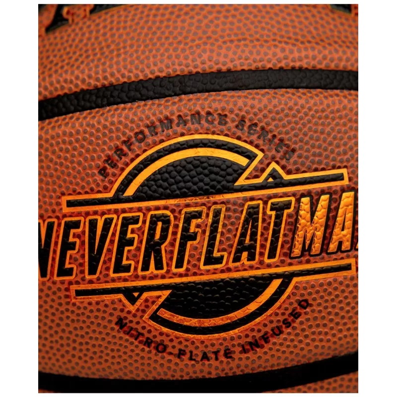 Spalding Neverflat Max pallone da basket indoor/outdoor, marrone