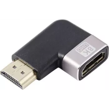 SpeaKa Professional SP-11302004 adattatore HDMI 8K 60Hz 4K 120Hz angolare 90° connettore maschio su connettore femmina nero argento