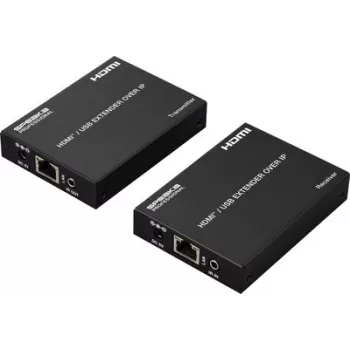 SpeaKa Professional SP-HDE-350 Extender KVM HDMI su cavo di rete RJ45 con supporto tastiera e mouse, 120 m, Full HD 1080p SP-12774724