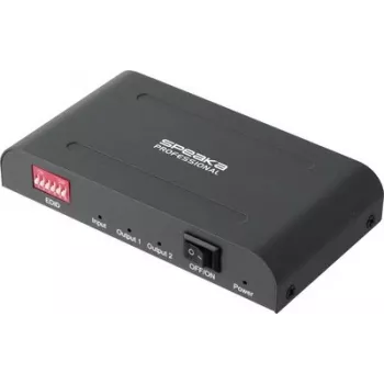 SpeaKa Professional SP-HSAE-100 splitter HDMI a 2 porte con ingresso USB-C aggiuntivo, 8K 30Hz, HDCP 2.3, HDR, Dolby Vision, nero SP-14570404