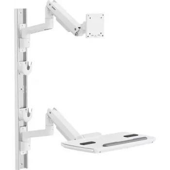 SpeaKa Professional SP-MM-961 Supporto a parete full-motion per monitor 17-49 pollici, bianco, regolabile in altezza, orientabile e inclinabile, VESA fino a 100x100, 20 kg