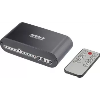 SpeaKa Professional SP-SW-200 Selettore Toslink 4x2 con telecomando, corpo in alluminio