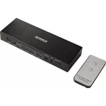 SpeaKa Professional SP-SWAP-500 switch matrice KVM HDMI a 2 porte con audio, 4K UHD, hub USB 2.0, metallo, nero SP-13904372