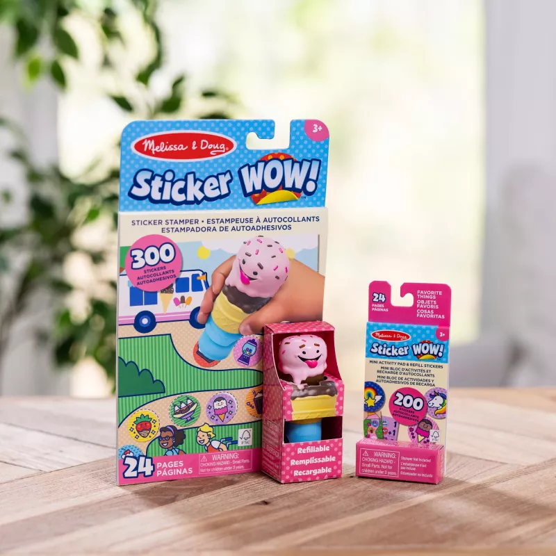 Spin Master Melissa & Doug Sticker WOW! Timbro adesivi gelato e blocco attività