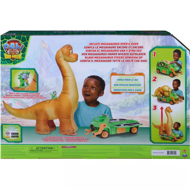 SPINMASTER Paw Patrol Dino Rescue veicolo di trasporto Megasaurus di Rocky