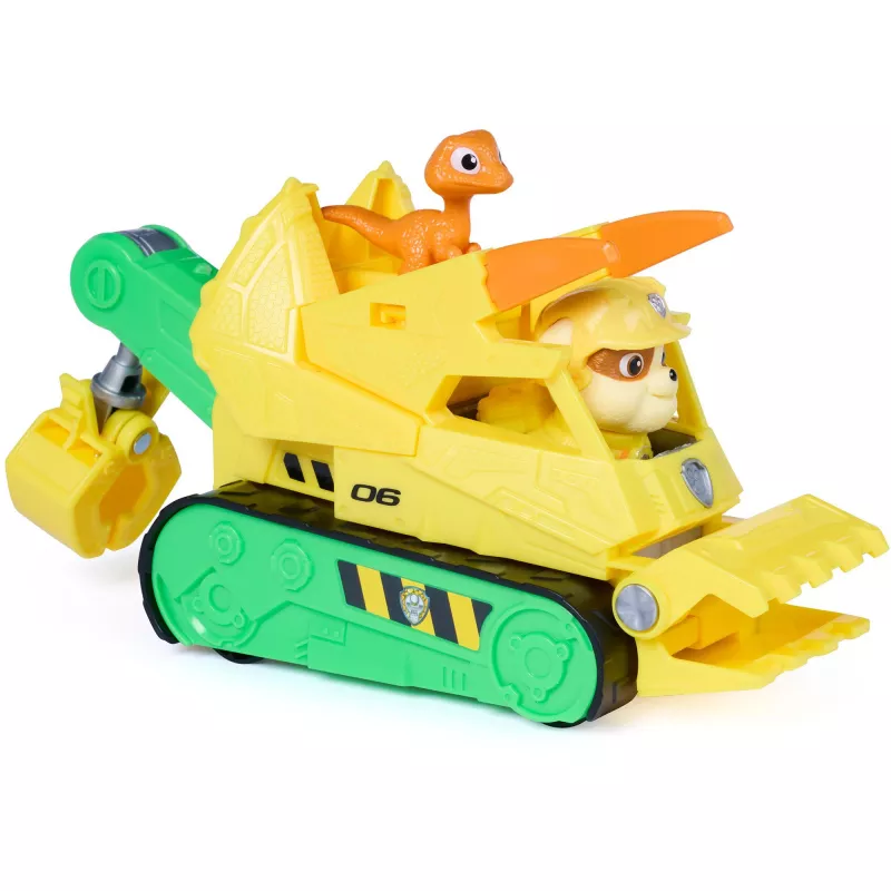 SPINMASTER Paw Patrol: Der Dino-Film - bulldozer di soccorso Dino di Rubble
