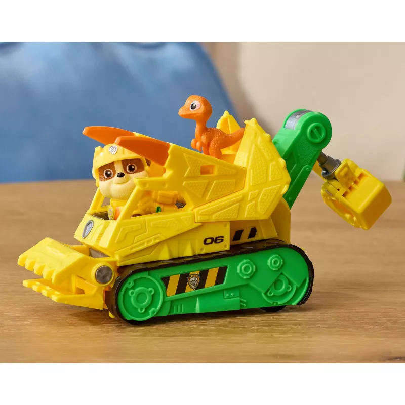 SPINMASTER Paw Patrol: Der Dino-Film - bulldozer di soccorso Dino di Rubble