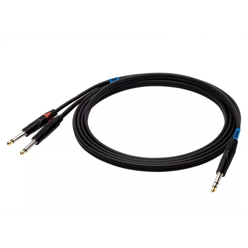 SSQ JSJM2 SS-1453 cavo jack stereo - 2x jack mono 2 m nero