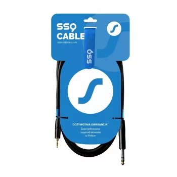 SSQ MiJS2 - cavo audio jack stereo 3,5mm a 6,3mm, 2m, nero