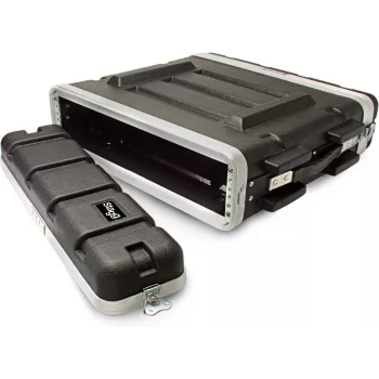 Stagg case rack ABS 2U 19 pollici con coperchi anteriore e posteriore, nero