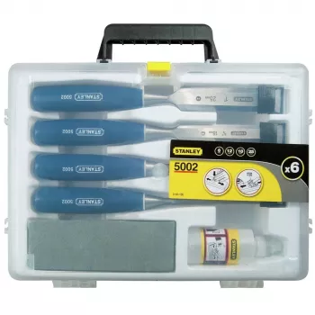 Stanley 5002 Series Set di 6 scalpelli in legno in valigetta di plastica