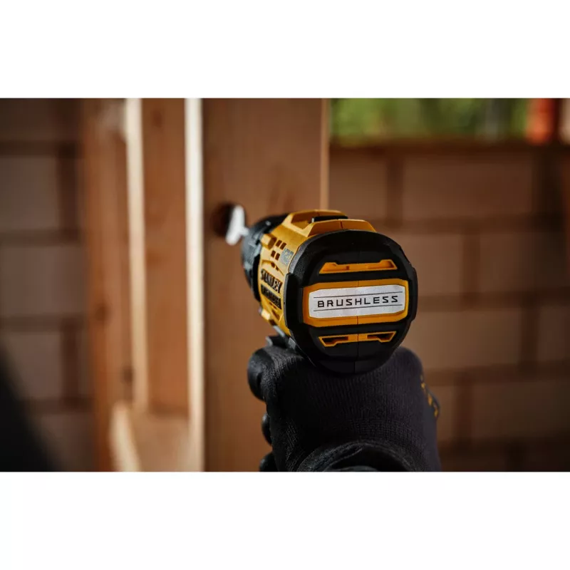 STANLEY avvitatore trapano a batteria (SFMCD714D1T-QW), 18V (nero/giallo, batteria Li-Ion 2,0 Ah, valigetta Pro-Stack)