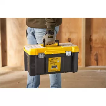 STANLEY Essential cassetta per attrezzi da 19 pollici con organizer, nero/giallo