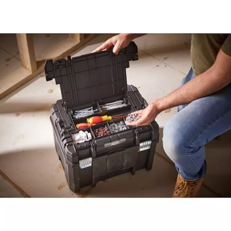 Stanley FATMAX PRO-STACK valigia rigida per utensili, 22L, IP54, nero con dettagli gialli