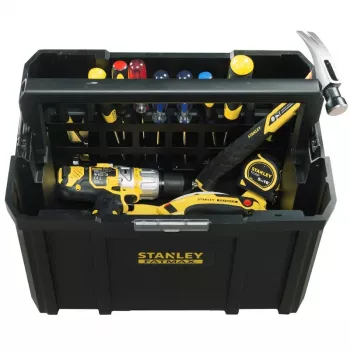 STANLEY FMST1-75794 TSTAK Cassetta portautensili profonda con vassoio, 23 L, nero/giallo