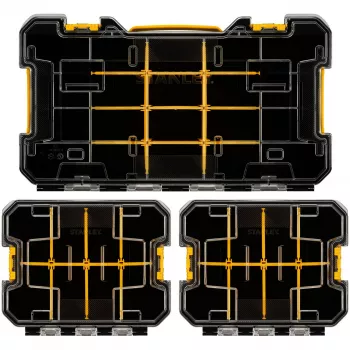 STANLEY PRO-STACK set organizer 3 pezzi nero/trasparente