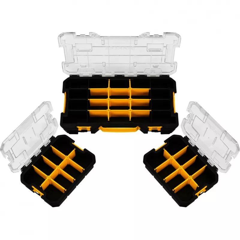 STANLEY PRO-STACK Set organizer 3 pezzi Nero/Trasparente