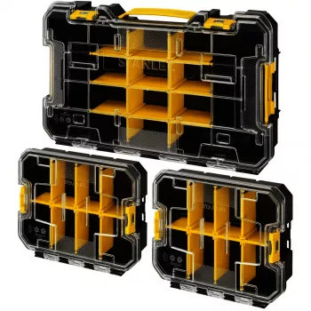 STANLEY PRO-STACK set organizer 3 pezzi nero/trasparente