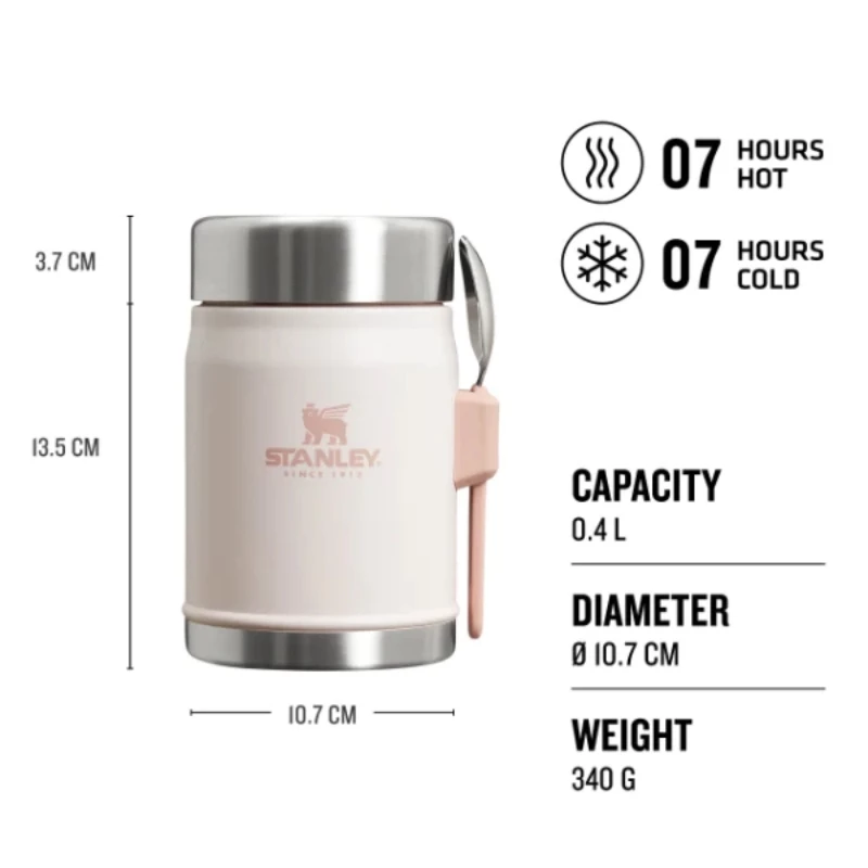 STANLEY The Legendary Food Jar + Spork 0,4L rosa chiaro