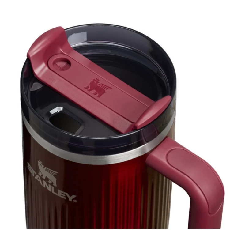 STANLEY The Quencher H2.0 Fluted Tumbler 1,18L Glossy Maroon bicchiere termico con cannuccia