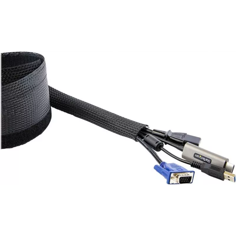 StarTech.com 3 m Guaina per Cavi con Chiusura a Strappo, Gestione Cavi / Passaggio Cavi - Passacavi per Gestione Cavi - Nero - 3 m