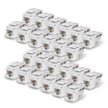 StarTech.com Jack Keystone Cat6 confezione da 24, RJ45 UTP, 90 gradi 110 Punch Down, bianco