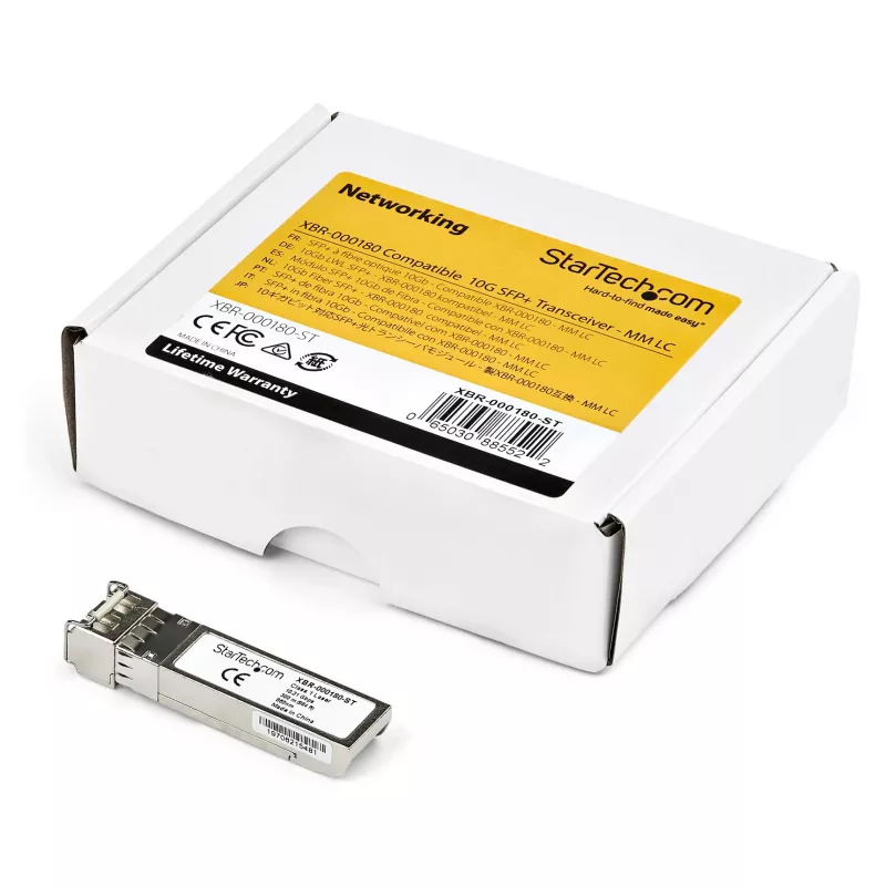 StarTech.com Modulo SFP+ Compatibile HPE JD092B, 10GBASE-SR, 10GbE Multi Mode (MMF) Ricetrasmettitore Fibra Ottica, 10GE Gigabit Ethernet SFP+, Connettore LC, 300m, 850nm, DDM, HPE 5120, 55005810 - Garanzia a Vita