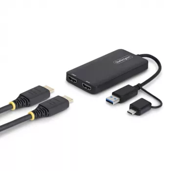 StarTech.com 107B-USB-HDMI-2 adattatore USB 3.0 a doppio HDMI, USB-A/USB-C, 1x 4K30 + 1x 1080p