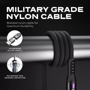 STATIK PowerPivot Pro cavo in nylon intrecciato, USB-C a USB-C, 2 m, nero