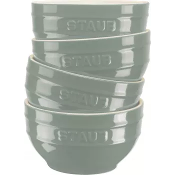 STAUB set di ciotole da portata, 4 ciotole 12 cm, eucalipto