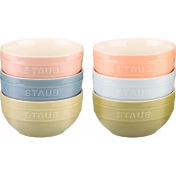 STAUB Set da portata con 6 ciotole mini 12 cm, multicolore