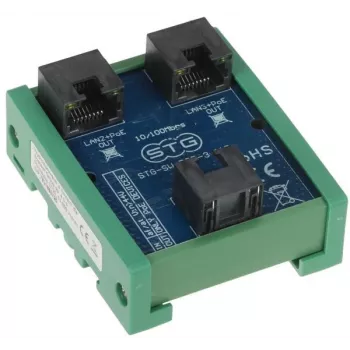 STG STG-SW-POE-3-110 switch PoE / extender, 2 porte PoE + 1 uplink, 10/100 Mbit/s