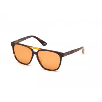 Occhiali da sole WEB EYEWEAR unisex WE0263-5956J quadrati Havana montatura in acetato lenti in policarbonato verdi 59/13/145 mm UV400