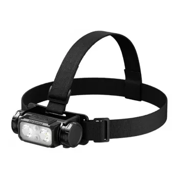 SUPERFIRE HL106 Lampada frontale LED ricaricabile, 1200 lumen, USB-C, IPX4, portata 200 m, 5 modalità, angolo regolabile, nera