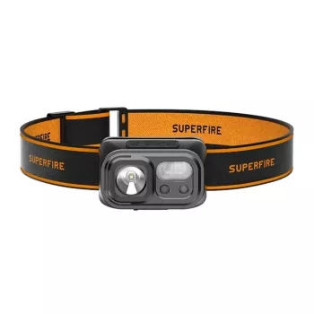 Superfire HL23-A Torcia frontale – 1200 lumen, LED P50, ricaricabile USB-C, IPX4, sensore di movimento