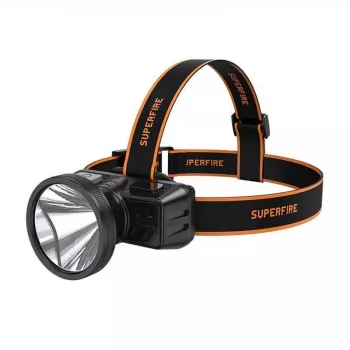 Superfire HL51 torcia frontale, 160 lm, Micro-USB, 4 modalità, 300 m