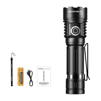 Superfire L21 torcia 2300 lumen LED P70 USB-C ricaricabile IP44