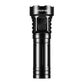 Superfire L24 torcia LED ricaricabile USB-C, 2500 lumen, portata 500 m, IP44, nera