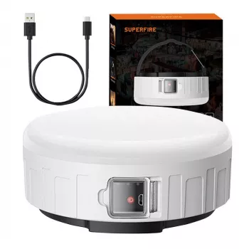 Superfire T25 lampada da campeggio, 400 lm, USB, 3 modalità