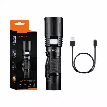 Superfire X60-T Torcia 1500 lumen USB Type-C ricaricabile
