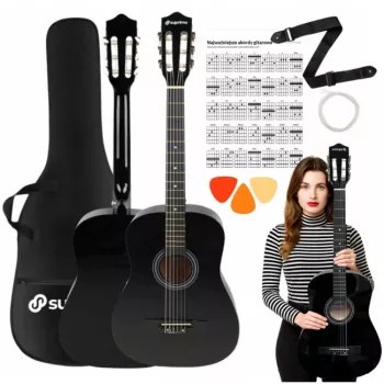 SUPRIMO CGS2 BK Chitarra classica 4/4 nera per principianti