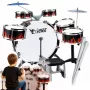 SUPRIMO K-DRUMS 2 Batteria per bambini grande con 6 tamburi, rosso/nero