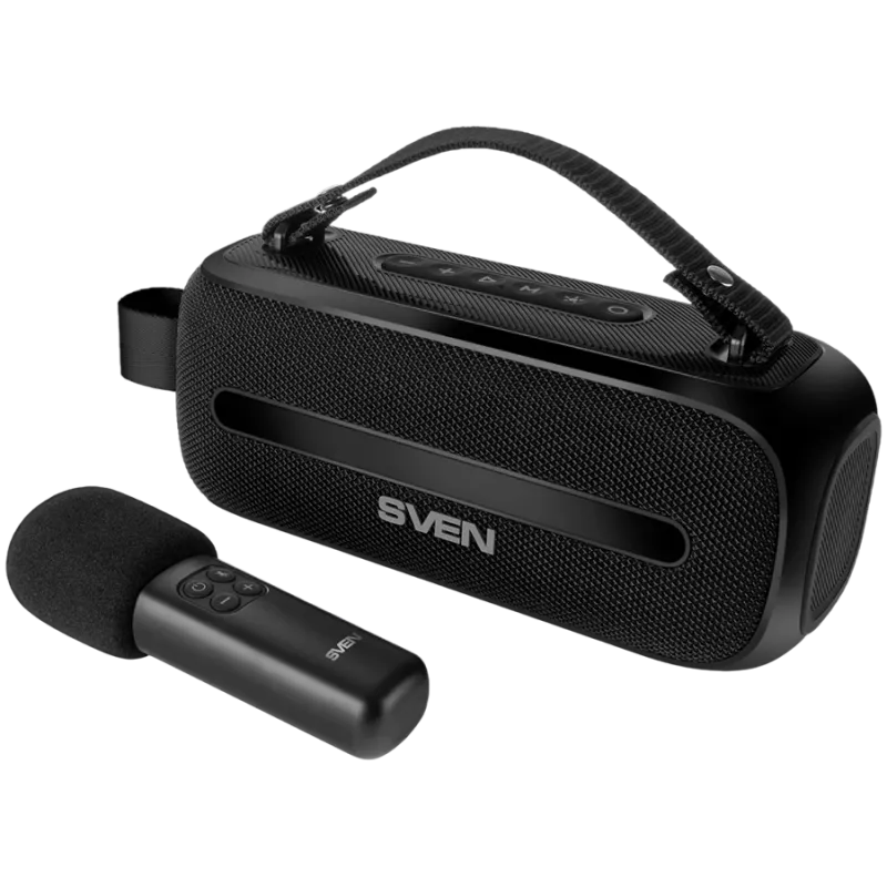 Altoparlante SVEN PS-255, nero (12W, Bluetooth, FM, USB, microfono karaoke, 3600mAh)