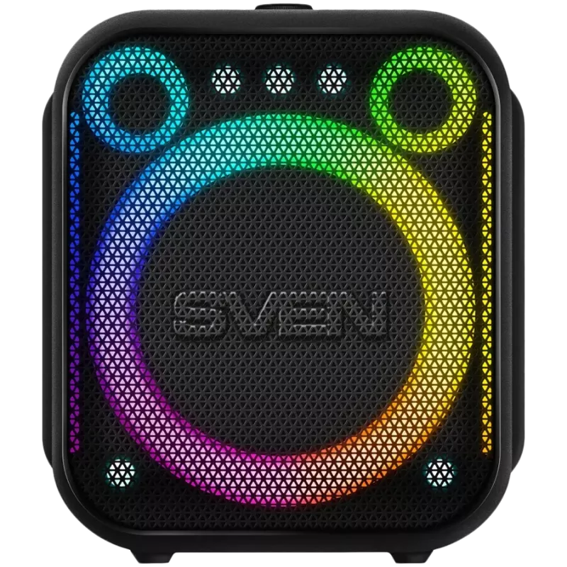 SVEN PS-880 altoparlante Bluetooth portatile, 110W RMS, TWS, FM, USB, microSD, display LED, batteria ricaricabile al litio, nero
