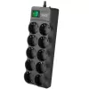 SVEN SF-10E-16 ciabatta con protezione da sovratensione, 10 prese, 16A, 3,6kW, 1,8m, nero