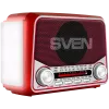 SVEN SRP-150 altoparlante portatile, rosso (3W, Bluetooth, FM/AM/SW, USB, microSD, torcia, batteria)