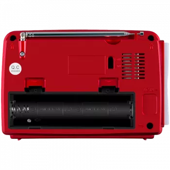 SVEN SRP-150 altoparlante portatile, rosso (3W, Bluetooth, FM/AM/SW, USB, microSD, torcia, batteria)