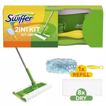 Swiffer Sweeper 2-in-1 scopa per pavimenti e polvere kit iniziale