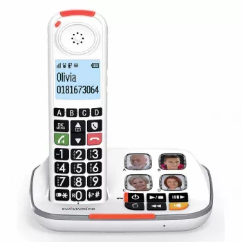 Swissvoice Xtra 2355 telefono cordless DECT con segreteria telefonica e identificazione del chiamante, bianco